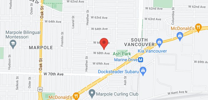 map of 723 W 68TH AVENUE